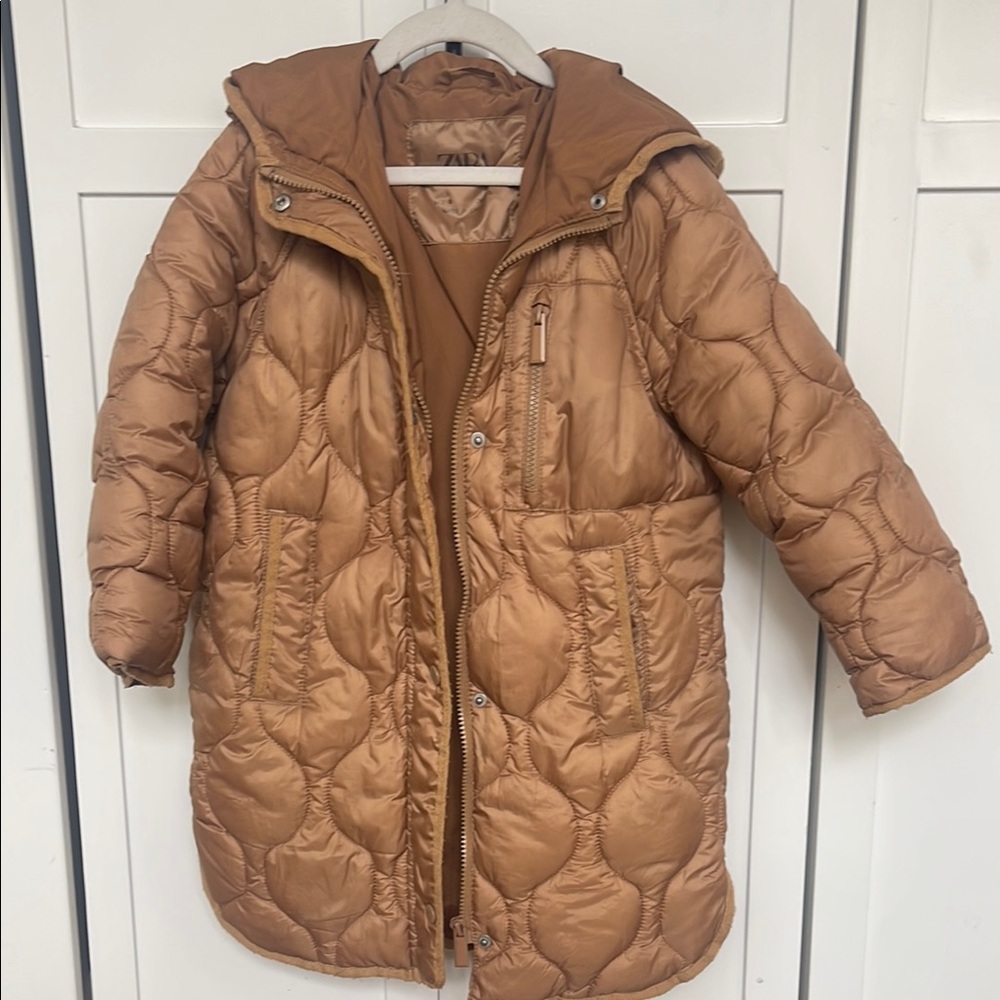 Zara Kids Brown Puffer Coat
